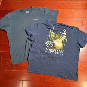 Magellan Outdoors T-Shirt 2 PACK 2XL Navy Blue Short Sleeve Fishing Hunting